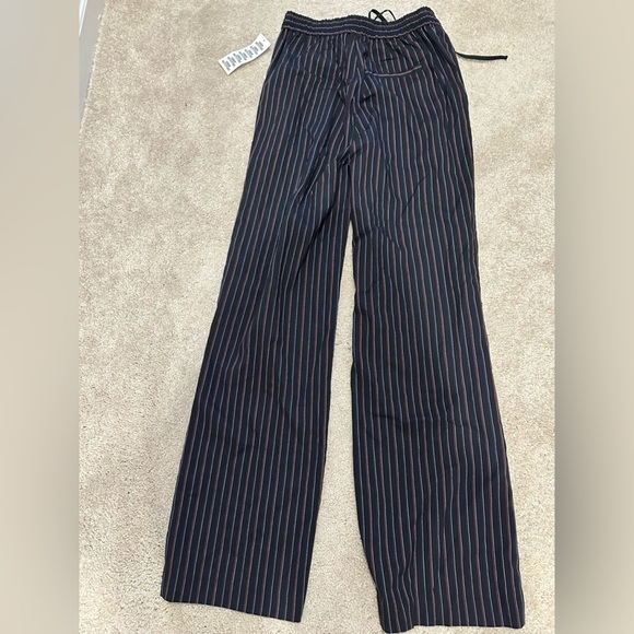 Urban Outfitters Black Pinstripe Drawstring trousers pants XS NWT - Picture 3 of 4
